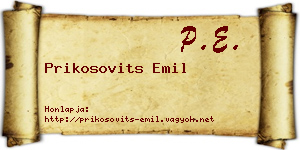 Prikosovits Emil névjegykártya